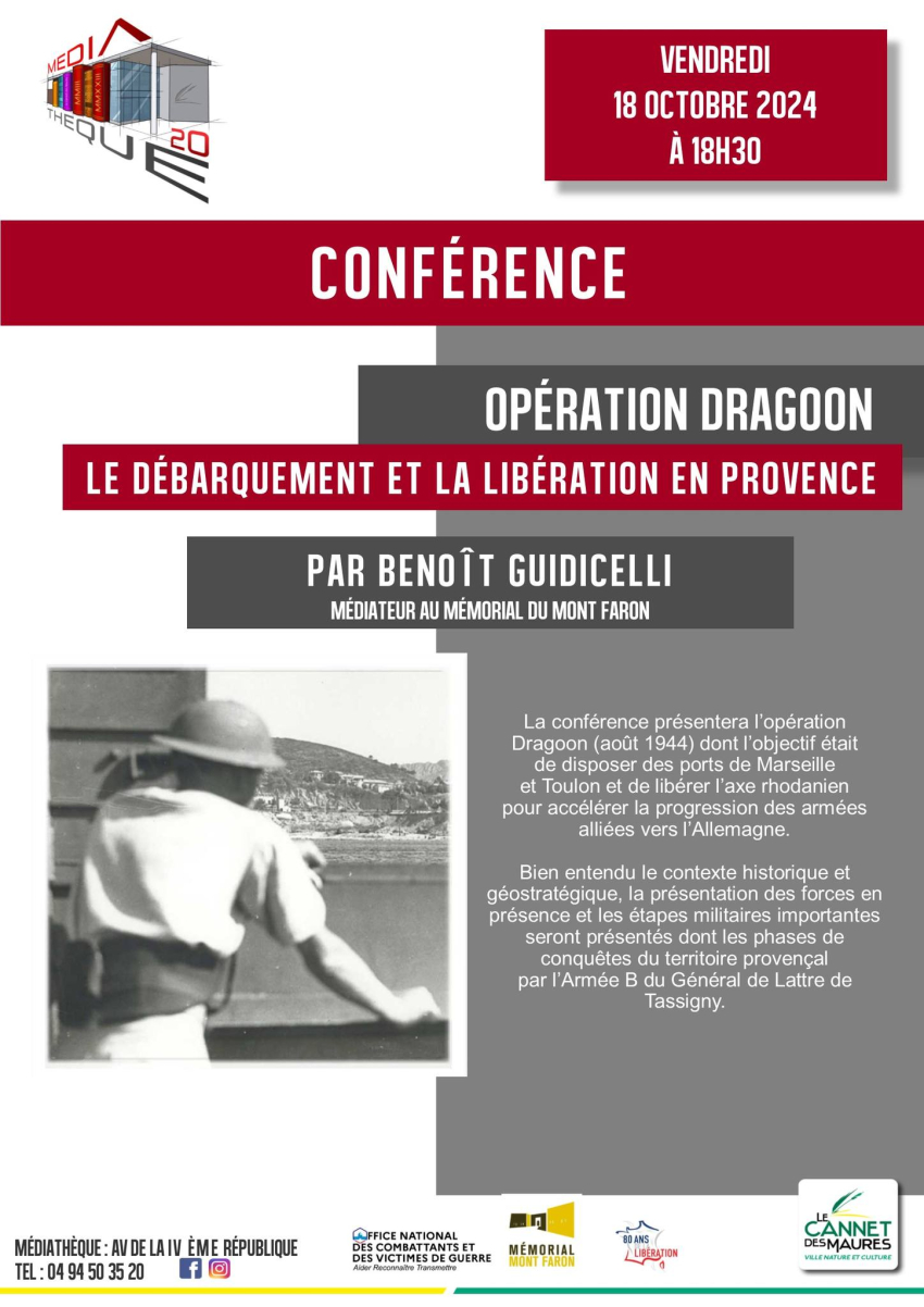 Conférence : &quot;Opération Dragoon&quot; - Le débarquement et la libération en Provence